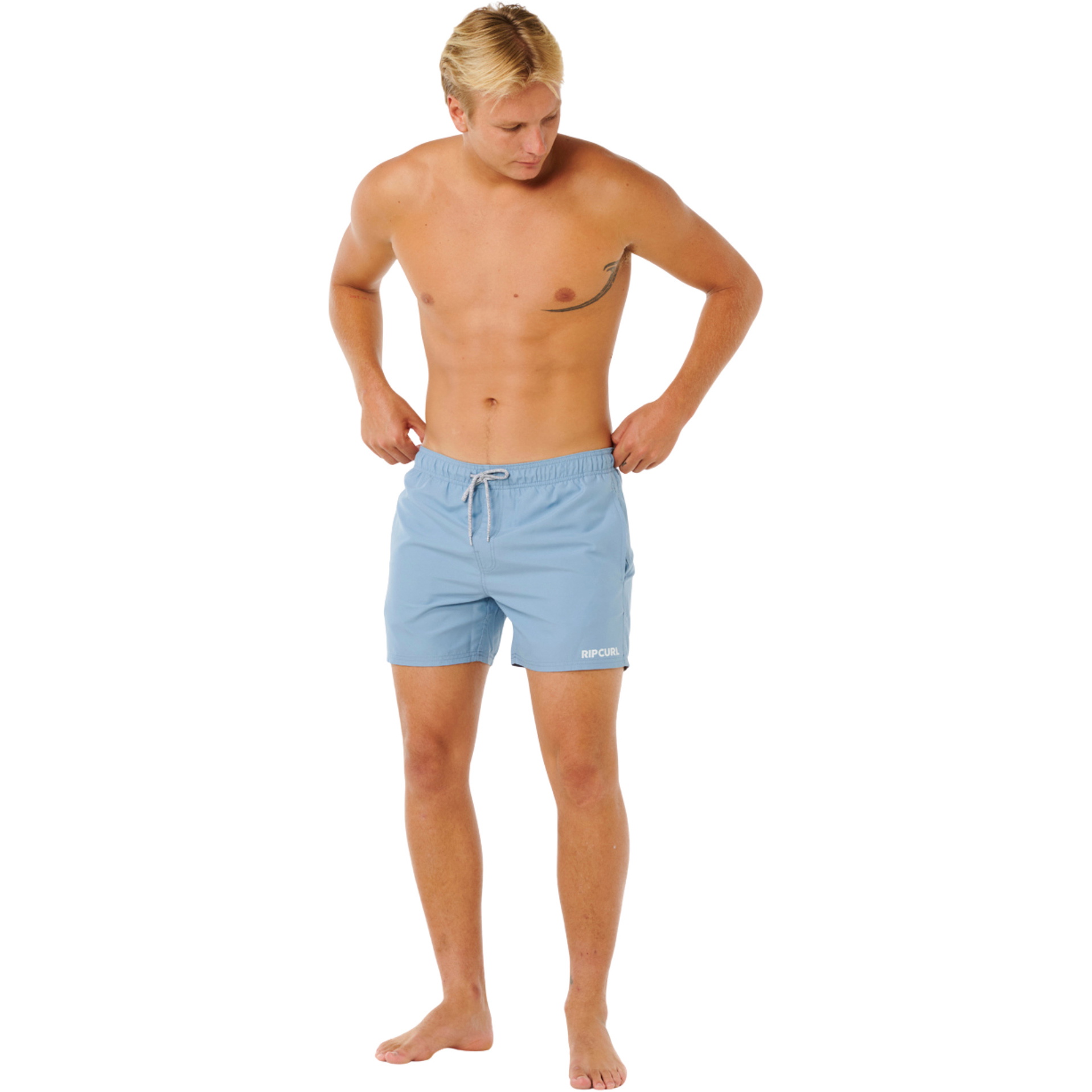 2026 Rip Curl Mens Streamline Offset Volley Boardshorts 0EQMBO - Faded Denim